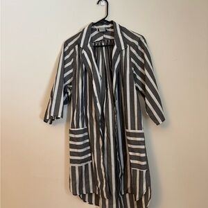 Medium Vintage Striped Gray Women's Jacket